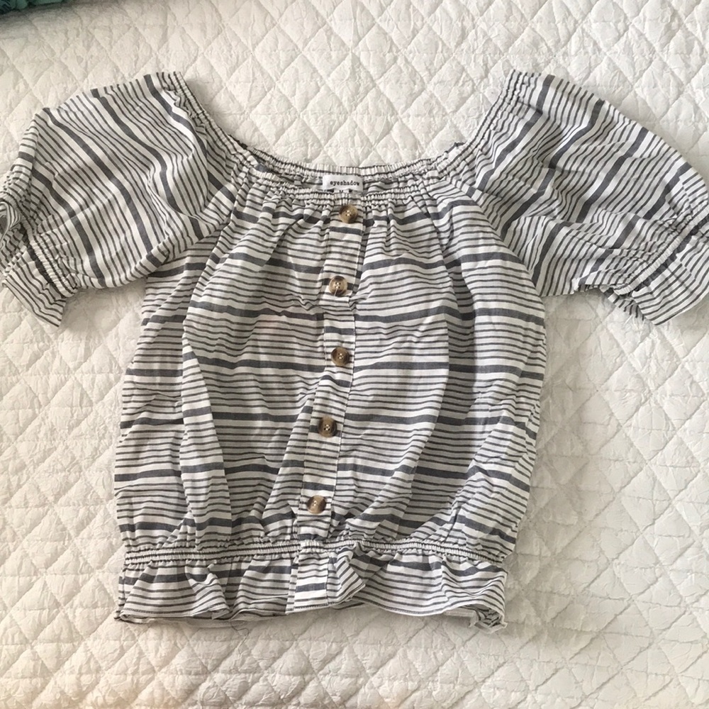 Off the shoulder striped top